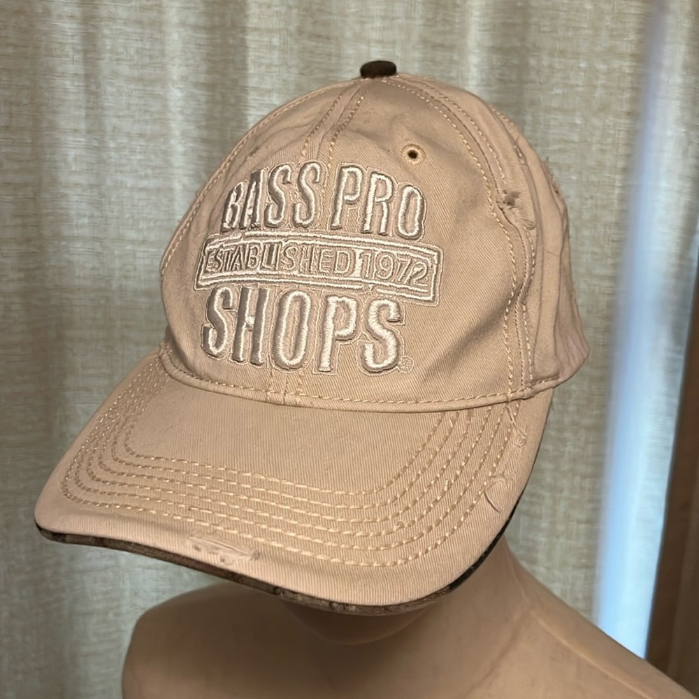 Bass Pro Shops Established 1972 Cream Hat and White Embroidery Adjustable